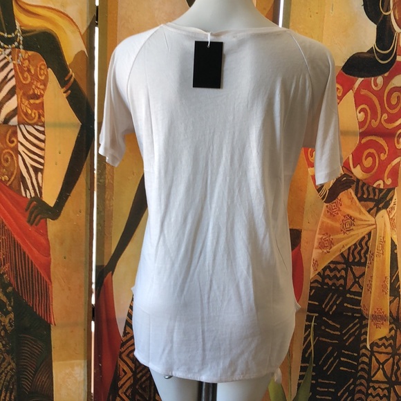 EIGHT Cut Sides Cream Tee Shirt - NWT - Picture 2 of 4